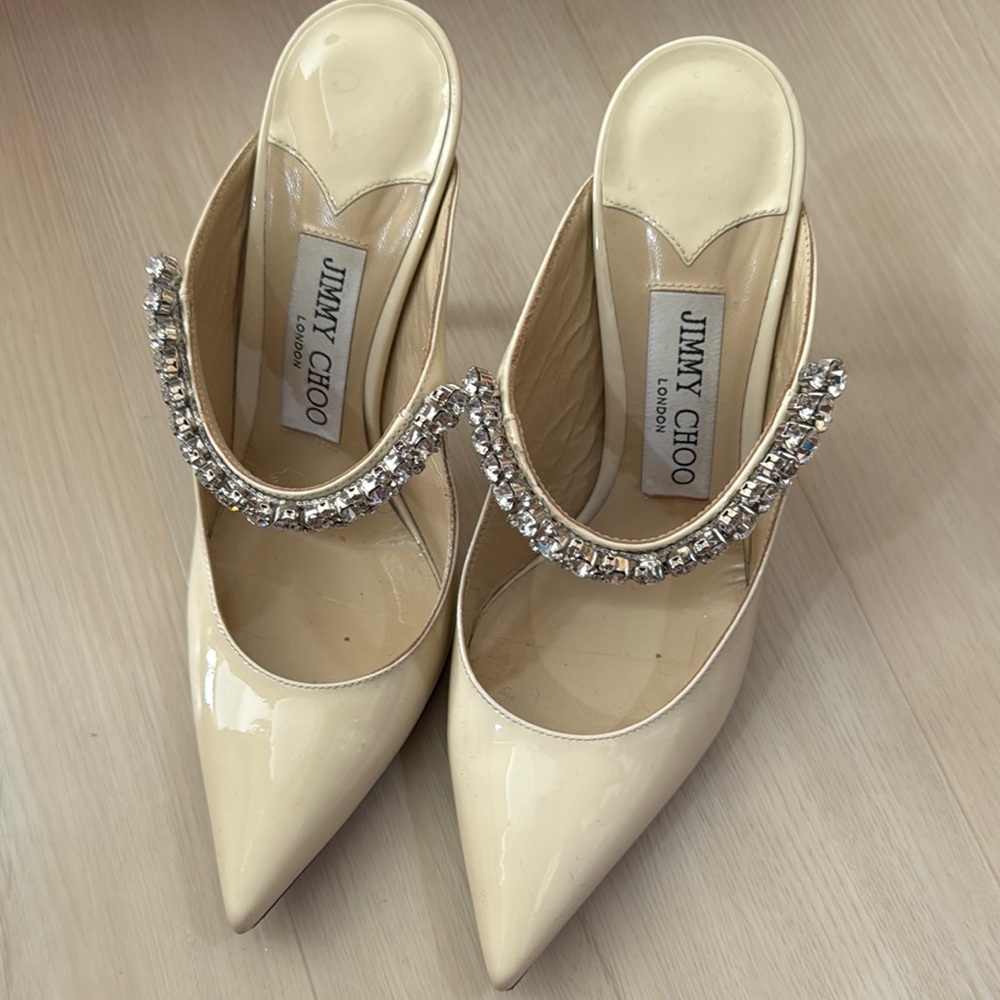 Jimmy Choo Cream Embellished Women's Shoes